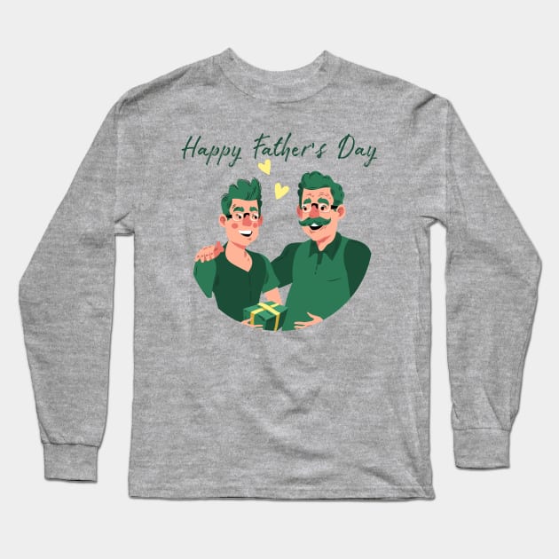 happy fathers day - father and son Long Sleeve T-Shirt by Spring Moon